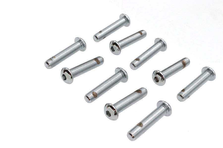 Allen Button Head Screws Chrome 3/8 X 1-3/4