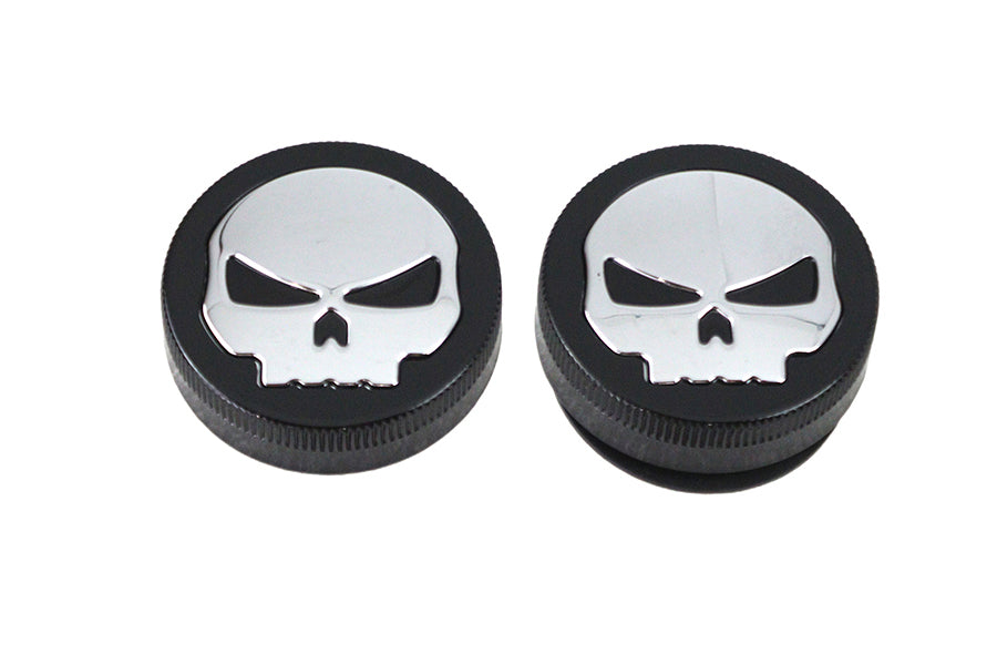 Black Skull Style Vented and Non-Vented Gas Cap Set