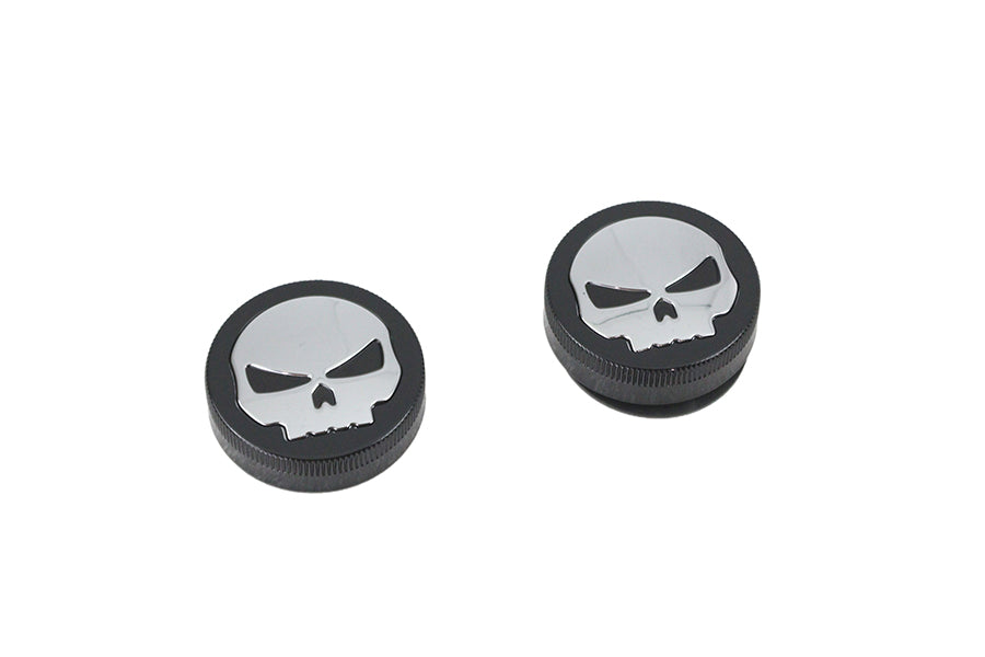 Black Skull Style Vented and Non-Vented Gas Cap Set