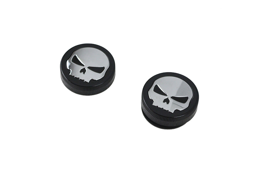 Black Skull Style Vented and Non-Vented Gas Cap Set