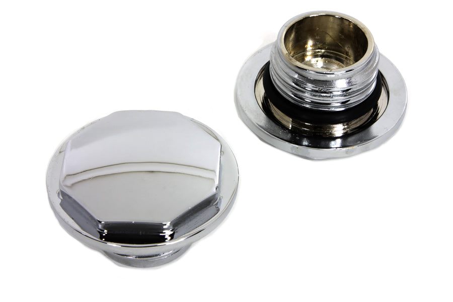 Chrome Button Head Hexagon Vented and Non-Vented Gas Cap Set