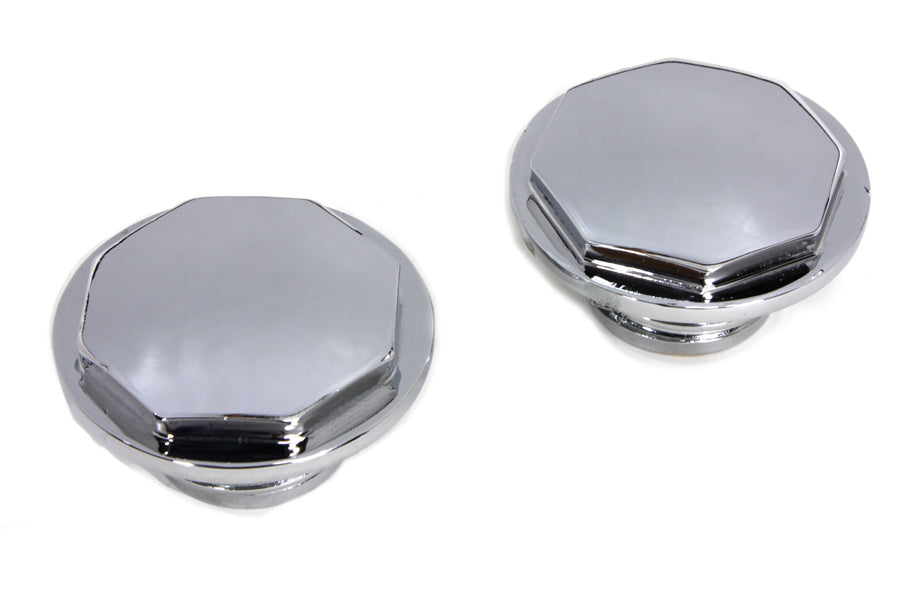 Chrome Button Head Hexagon Vented and Non-Vented Gas Cap Set