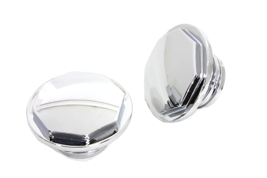 Chrome Button Head Hexagon Vented and Non-Vented Gas Cap Set
