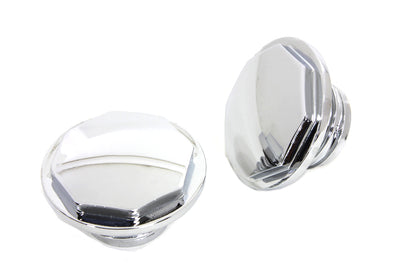 Chrome Button Head Hexagon Vented and Non-Vented Gas Cap Set