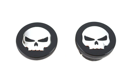 Black Skull Style Vented and Non-Vented Gas Cap Set