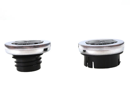 Chrome Skull Style Vented and Dummy Gas Cap Set
