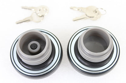 Keyed Gas Cap Set Vented and Non-Vented Black