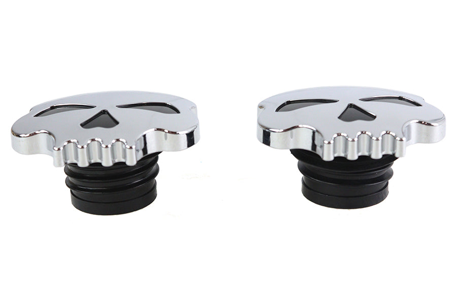 Skull Style Gas Cap Set Chrome