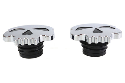 Skull Style Gas Cap Set Chrome
