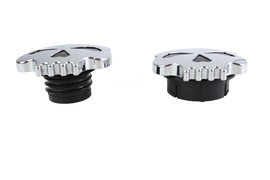 Skull Style Gas Cap Set Chrome