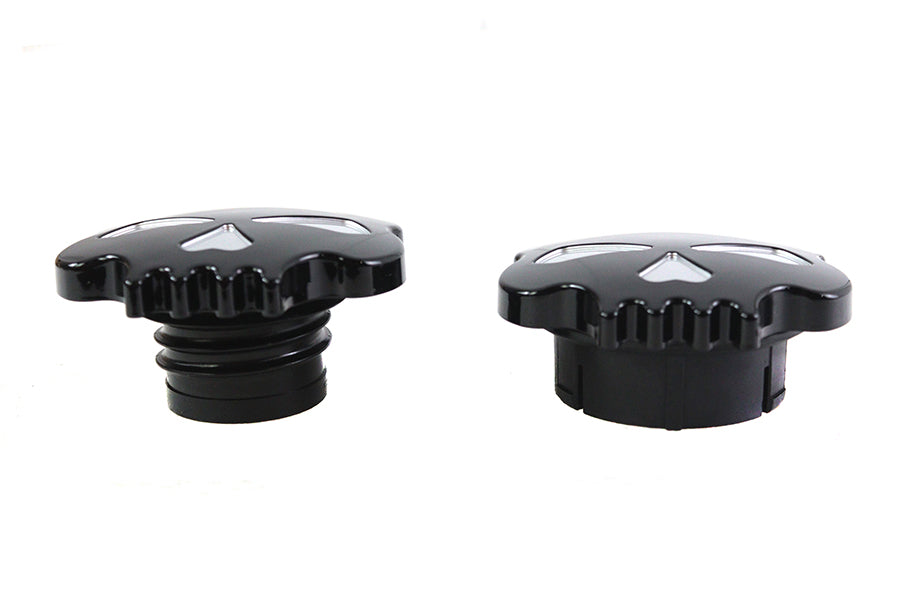Skull Style Gas Cap Set Black