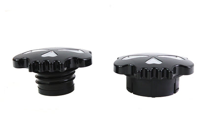 Skull Style Gas Cap Set Black