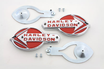 Gas Tank Emblems with Red Lettering