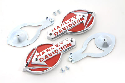 Gas Tank Emblems with Red Lettering