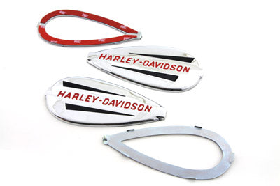 Gas Tank Emblems with Red Lettering