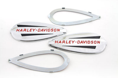 Gas Tank Emblems with Red Lettering