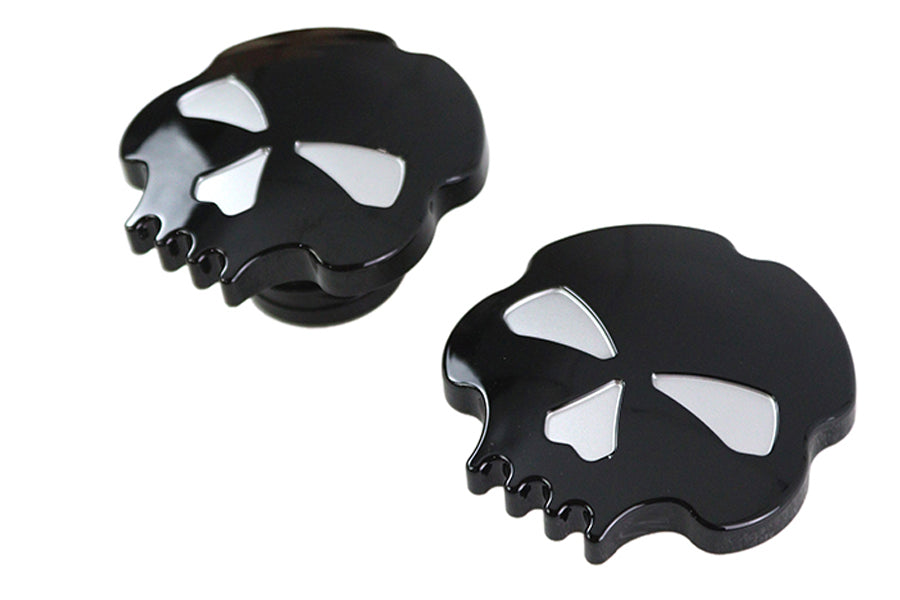 Skull Style Gas Cap Set Vented and Non-Vented Black