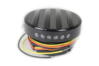 Black LED Ribbed Style Fuel Gauge and Filler Cap Set