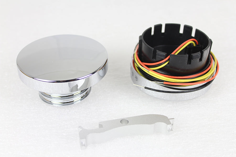 Chrome LED Smooth Style Fuel Gauge and Filler Cap Set