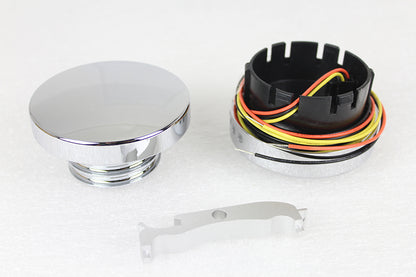 Chrome LED Smooth Style Fuel Gauge and Filler Cap Set