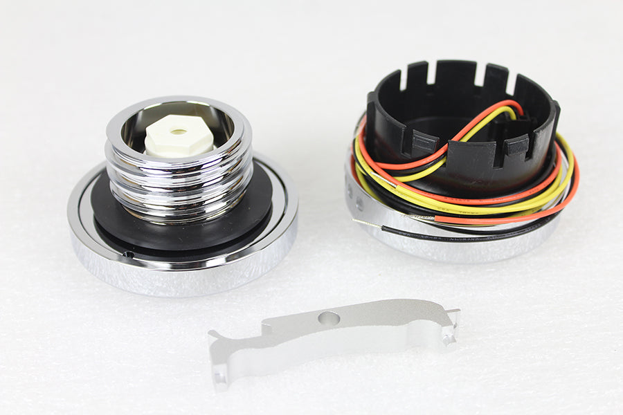 Chrome LED Smooth Style Fuel Gauge and Filler Cap Set