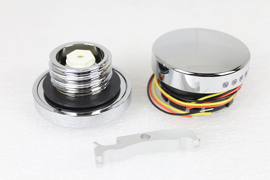 Chrome LED Smooth Style Fuel Gauge and Filler Cap Set