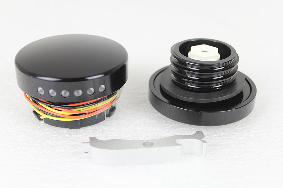 Black LED Smooth Style Fuel Gauge and Filler Cap Set