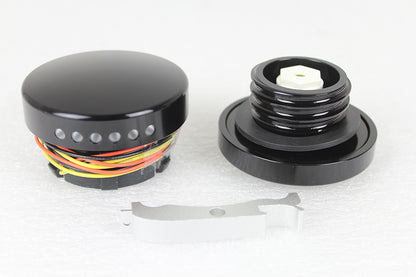 Black LED Smooth Style Fuel Gauge and Filler Cap Set