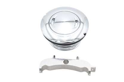 Chrome Low Profile Locking Gas Cap Non-Vented