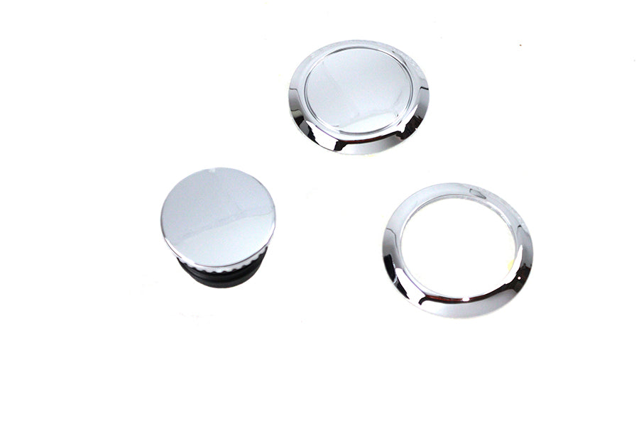 Flush Mount Gas Cap & Left Side Tank Cap Kit Chrome