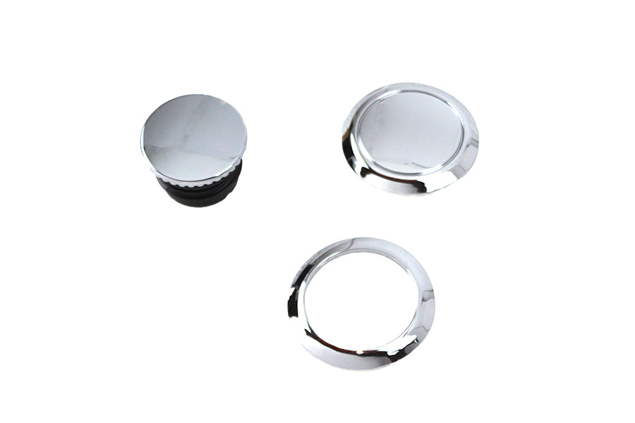 Flush Mount Gas Cap & Left Side Tank Cap Kit Chrome