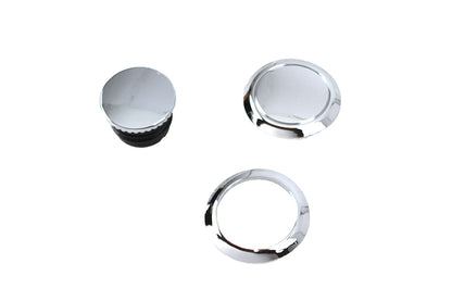 Flush Mount Gas Cap & Left Side Tank Cap Kit Chrome