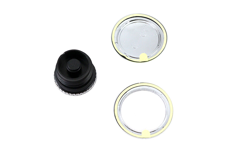 Flush Mount Gas Cap & Left Side Tank Cap Kit Chrome