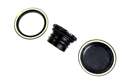 Flush Mount Gas Cap & Left Side Tank Cap Kit Black