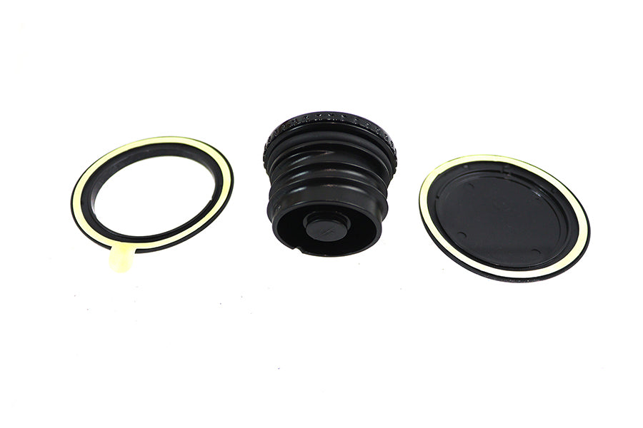 Flush Mount Gas Cap & Left Side Tank Cap Kit Black