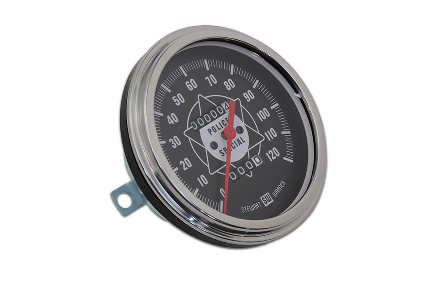 Police Speedometer With Red Needle