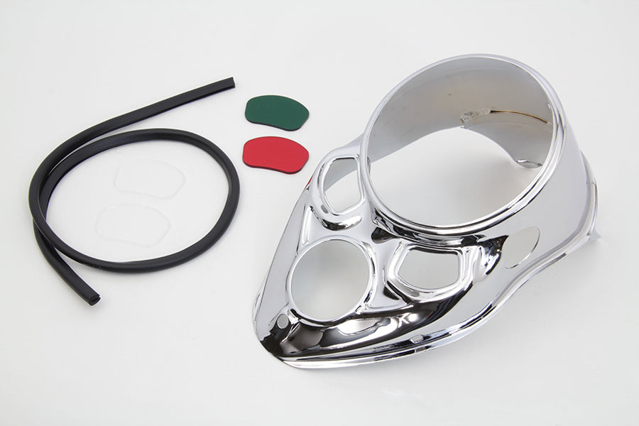 Chrome Skull Dash Panel with Red Lens