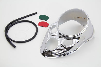 Chrome Skull Dash Panel with Red Lens