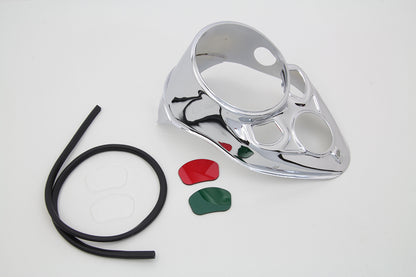 Chrome Skull Dash Panel with Red Lens