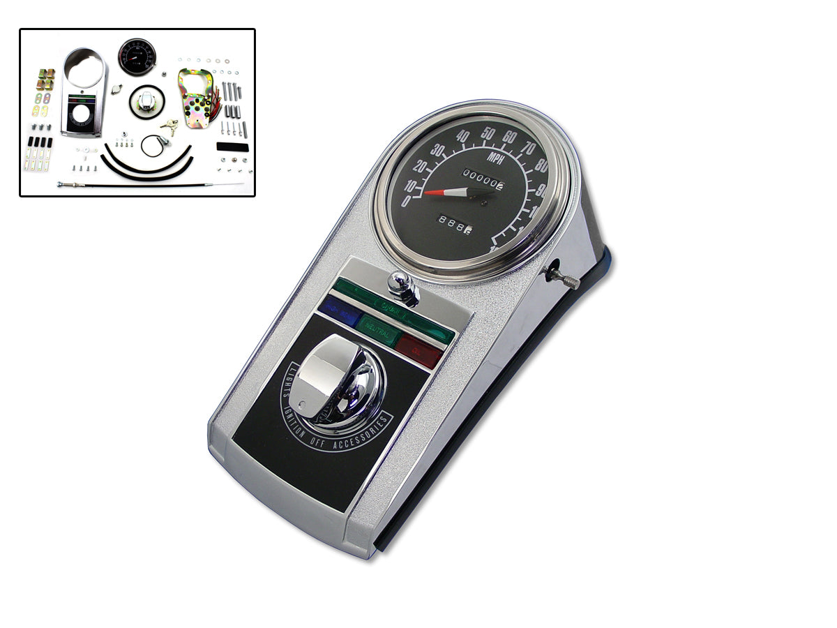 Chrome Cast Dash Panel Kit with 2:1 Ratio Speedometer