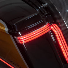 HOGWORKZ® Trilogy™ LED Saddlebag Lights for Harley® Touring '14-'24 | Chrome (Smoked Lens) lit up