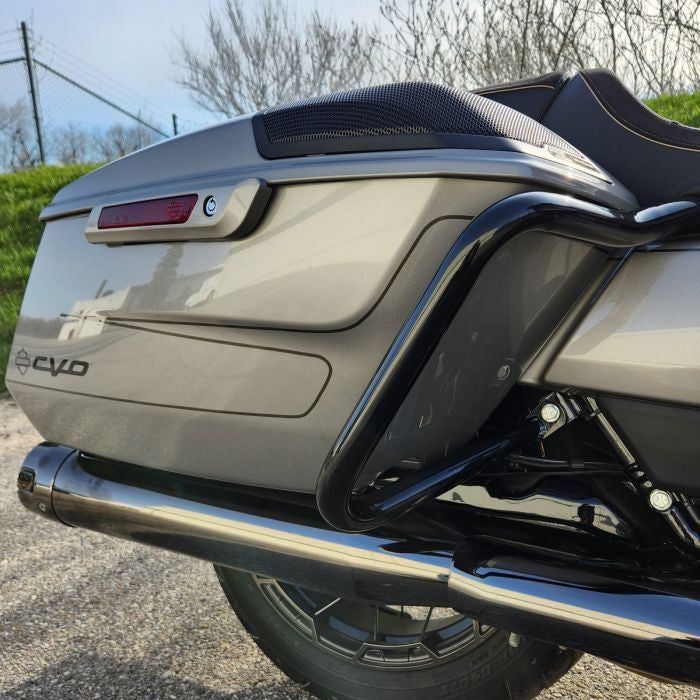 CHROME PORK CHOP SADDLEBAG GUARDS FOR HARLEY TOURING