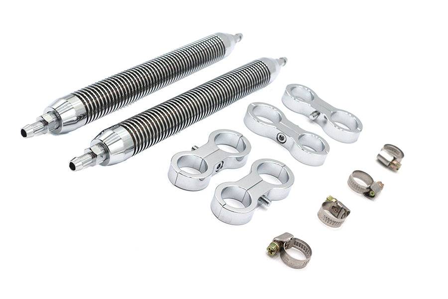 Oil Cooler Set Twin Style Billet Chrome