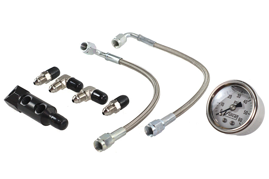 Panhead Rocker Box Oil Line and Gauge Kit
