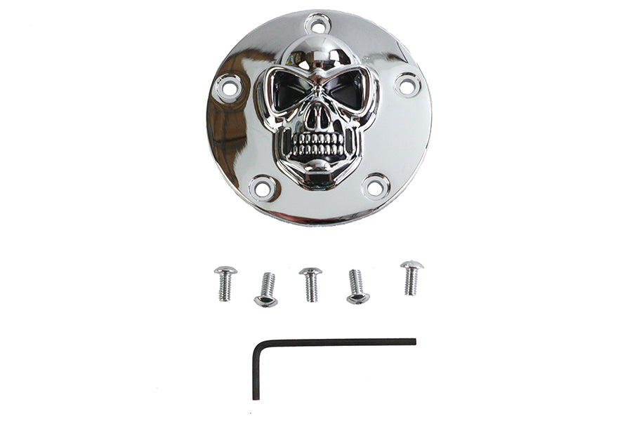 Skull Face Ignition System Cover 5-Hole Chrome