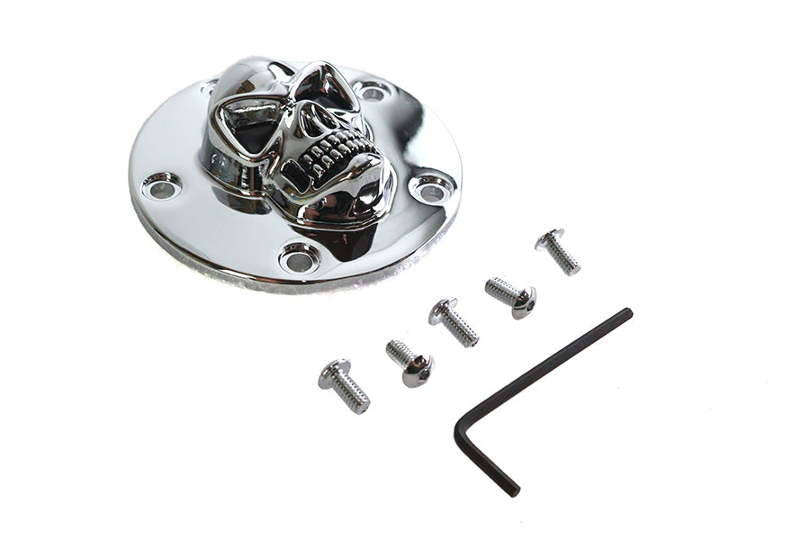 Skull Face Ignition System Cover 5-Hole Chrome