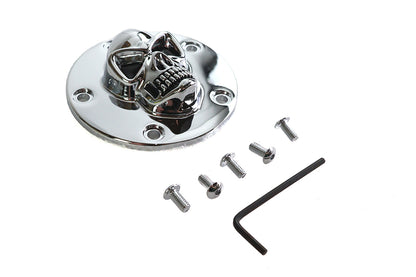 Skull Face Ignition System Cover 5-Hole Chrome