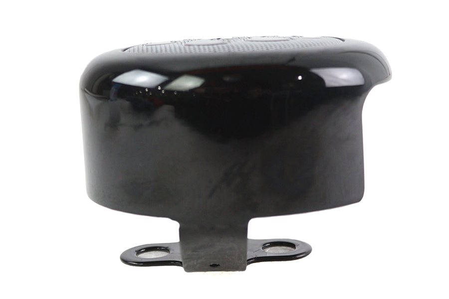 Round Horn Cover Black with Chrome Flame