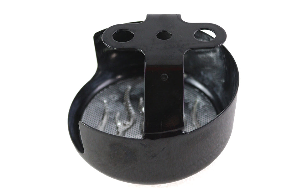 Round Horn Cover Black with Chrome Flame
