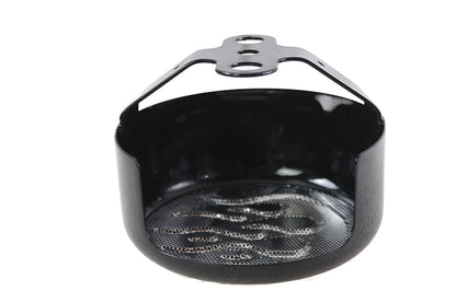 Round Horn Cover Black with Chrome Flame